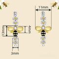 Cute Bee Hoop Earrings For Women With Delicate Zircon, Fresh Pastoral Style Jewelry view 4