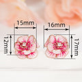 Forest Style Light Luxury 3D Painted Oil Flower Stud Earrings For Women, Sweet Elegant Jewelry view 4