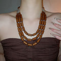 Statement Acrylic Oval Splice Multilayer Necklace Bracelet Ear Hook Jewelry Set view 2