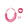 Statement Acrylic Oval Splice Multilayer Necklace Bracelet Ear Hook Jewelry Set view 5