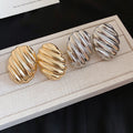 European Style Oval C Shape Iron Stud Earrings For Women Vintage Geometric Fashion Ear Jewelry view 2
