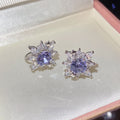 Light Luxury Copper Zircon Round Flower Ear Cuff Clip-on Earrings for Women view 2