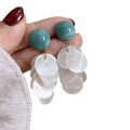 Fresh Shell Round Geometric Clip-on Earrings for Women Sweet Fashion Vacation Style Jewelry view 5