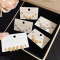 Light Luxury Copper Zircon Starfish Butterfly Flower Stud Earrings Jewelry Set view 1