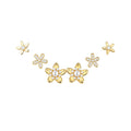 Light Luxury Copper Zircon Starfish Butterfly Flower Stud Earrings Jewelry Set view 5