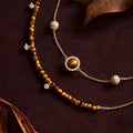 Vintage Maillard Style Natural Tiger Eye Lucky Bead Bangle For Women Light Luxury Designer Jewelry view 4