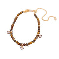 Vintage Maillard Style Natural Tiger Eye Lucky Bead Bangle For Women Light Luxury Designer Jewelry view 5
