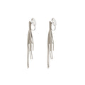 Copper Zircon Tassel Clip-on Earrings Geometric Minimalist Luxury Banquet Dress Jewelry view 5