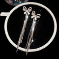 Copper Zircon Tassel Clip-on Earrings Geometric Minimalist Luxury Banquet Dress Jewelry view 4