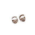 18K Gold Plated Copper Oval Zircon Ear Cuff Earrings Minimalist Elegant Light Luxury Jewelry view 5