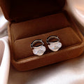 18K Gold Plated Copper Oval Zircon Ear Cuff Earrings Minimalist Elegant Light Luxury Jewelry view 4