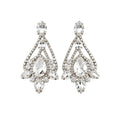 European Style Copper Teardrop Drop Earrings With Sparkling Rhinestone Court Luxury Design view 5