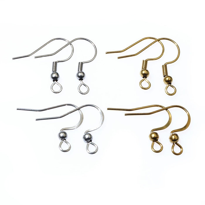Vacuum Gold Plated Stainless Steel Ear Hooks DIY Jewelry Accessory Earring Hooks Earrings