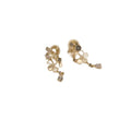 Elegant French Copper Zircon Flower Tassel Drop Earrings With Silver Needle Posts view 5