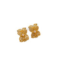 Light Luxury Copper Four Petal Floral Zircon C Hoop Earrings For Women view 5