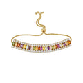 18K Gold Plated Copper Zircon Geometric Square Bangle Luxury Sweet Elegant Fashion Jewelry view 5