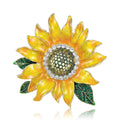 Alloy Rhinestone Sunflower Brooch Pin For Coats And Cardigans view 1