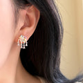 Silver Pin New Chinese Colorful Enamel Firework Flower Pendant Drop Earrings for Women view 2
