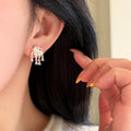 Silver Pin New Chinese Colorful Enamel Firework Flower Pendant Drop Earrings for Women view 4