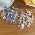 Vacation Style Geometric Shell Lotus Pod Faux Pearl Sequin Stud Earrings With Silver Posts view 4