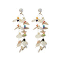 Vacation Style Geometric Shell Lotus Pod Faux Pearl Sequin Stud Earrings With Silver Posts view 5