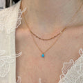 Korean Style Resin Teardrop Pendant Necklace Light Luxury Minimalist Collarbone Chain view 1