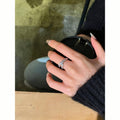 Light Luxury Copper Zircon Geometric Hollow Open Ring For Women view 2