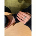 Light Luxury Copper Zircon Geometric Hollow Open Ring For Women view 4