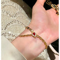 French Vintage Copper Snake Bone Ruby Open Bangle For Women Light Luxury Niche Jewelry view 3