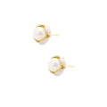 Vintage French Pearl Flower Stud Elegant Alloy Silver Needle Commuter Versatile Gentle Atmosphere Earrings view 5