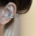 Copper Zircon Wheat Ear Leaf Clip-on Earrings, Delicate No-Piercing Cartilage Cuffs view 3