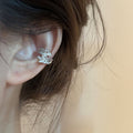 Copper Zircon Wheat Ear Leaf Clip-on Earrings, Delicate No-Piercing Cartilage Cuffs view 2