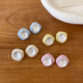 Alloy Silver Needle Dopamine Enamel Irregular Geometric Stud Earrings, Modern Sweet Unique Design view 3