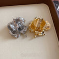Vintage 3D Alloy Rose Flower Brooch Statement Floral Fashion Clothing Accessory view 4