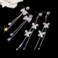 Light Luxury Copper Bowknot Drop Earrings With Sparkling Zircon Tassel Design view 3