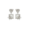 Copper Zircon Heart And Bow Stud Earrings Light Luxury Minimalist Fashion Ear Jewelry view 5
