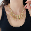 Old Money Resin Branch Necklace Geometric Round Statement Clavicle Choker Vintage Luxury view 3
