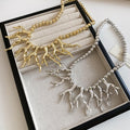 Old Money Resin Branch Necklace Geometric Round Statement Clavicle Choker Vintage Luxury view 2
