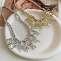 Old Money Resin Branch Necklace Geometric Round Statement Clavicle Choker Vintage Luxury view 4