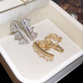 Light Luxury Copper Zircon Geometric Irregular Clip-on Earrings For Non-Pierced Ears view 2