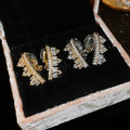 Light Luxury Copper Zircon Geometric Irregular Clip-on Earrings For Non-Pierced Ears view 4