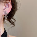 Copper Hollow Flower Clip-on Earrings, Minimalist Office Lady Light Luxury Ear Jewelry view 3