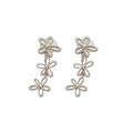 Copper Hollow Flower Clip-on Earrings, Minimalist Office Lady Light Luxury Ear Jewelry view 5