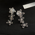 Copper Hollow Flower Clip-on Earrings, Minimalist Office Lady Light Luxury Ear Jewelry view 2