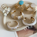 2026 Vintage Hammered Alloy Open Cuff Bangle Geometric Light Luxury Statement Bracelet view 3