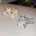 Copper Rose Flower Micro Pave Zircon Clip-on Earrings For Women Light Luxury Fashion Jewelry view 4