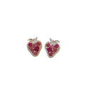 Pink Zircon Strawberry Alloy Stud Earrings For Women, Light Luxury 2026 Fashion Jewelry view 5