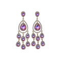 European Style Alloy Rhinestone Teardrop Stud Earrings For Elegant Formal Gown Looks view 5