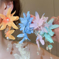 Fabric Flower Stud Earrings Sweet Chiang Mai Holiday Vacation Style Floral Earrings for Women view 1