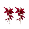 Fabric Flower Stud Earrings Sweet Chiang Mai Holiday Vacation Style Floral Earrings for Women view 5